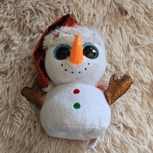 TY Beanie Boos Flurry Festive Snowman Boo Plush with Red Hat 2019 Christmas